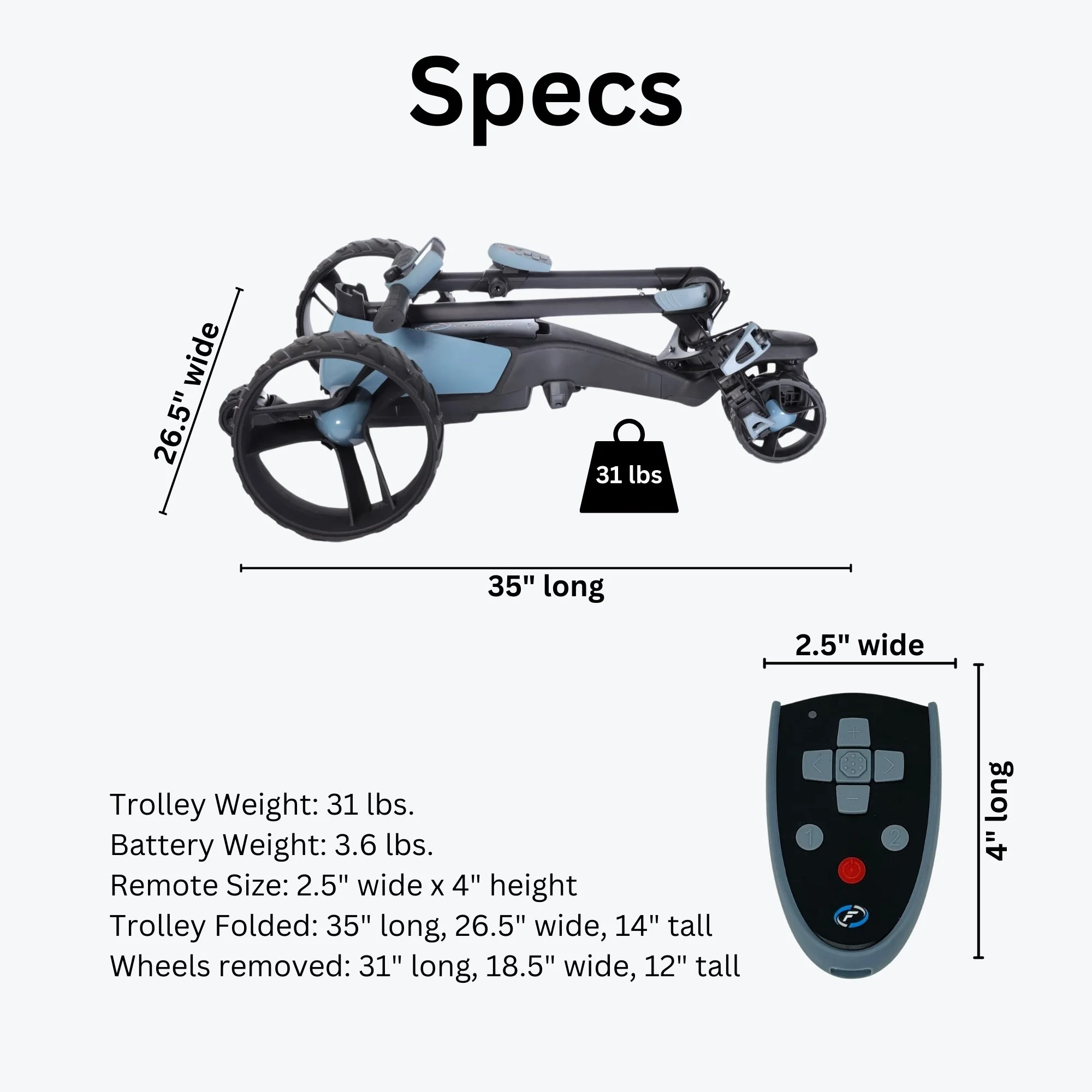 Cart Tek Formula Remote Golf Trolley - Image 5