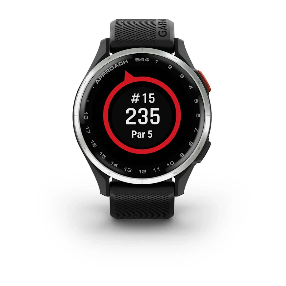 Garmin Approach S44 GPS Golf Watch - Silver Bezel/Black Band - Image 3