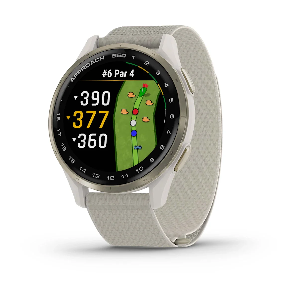 Garmin Approach S50 GPS Golf Watch - Gold Bezel/Ivory Band