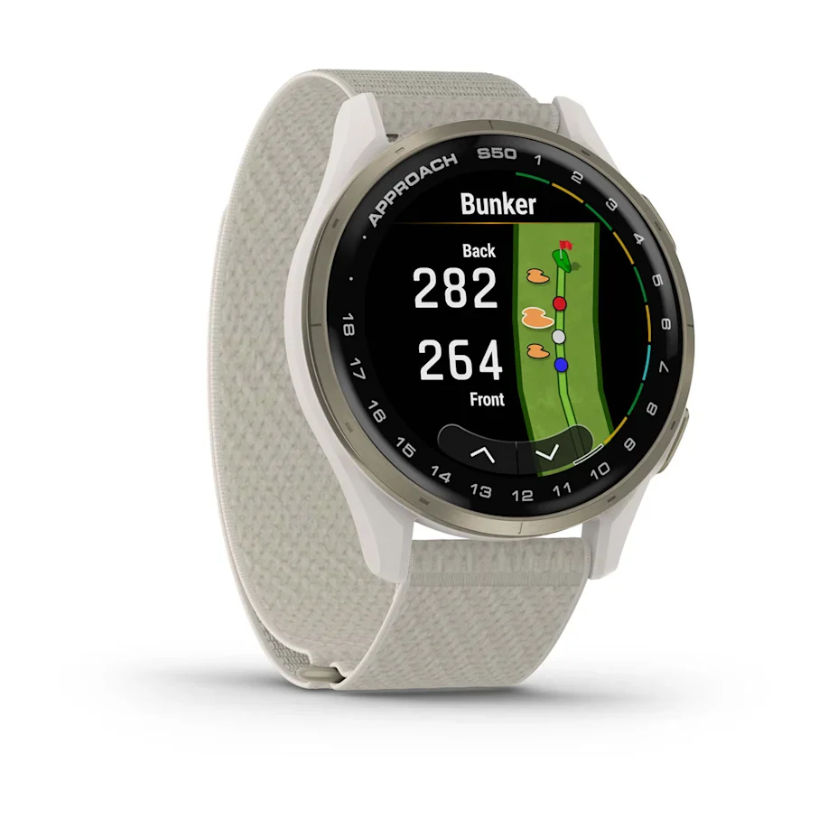 Garmin Approach S50 GPS Golf Watch - Gold Bezel/Ivory Band - Image 2