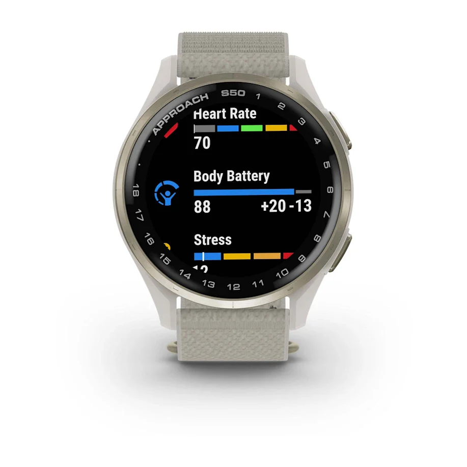 Garmin Approach S50 GPS Golf Watch - Gold Bezel/Ivory Band - Image 7