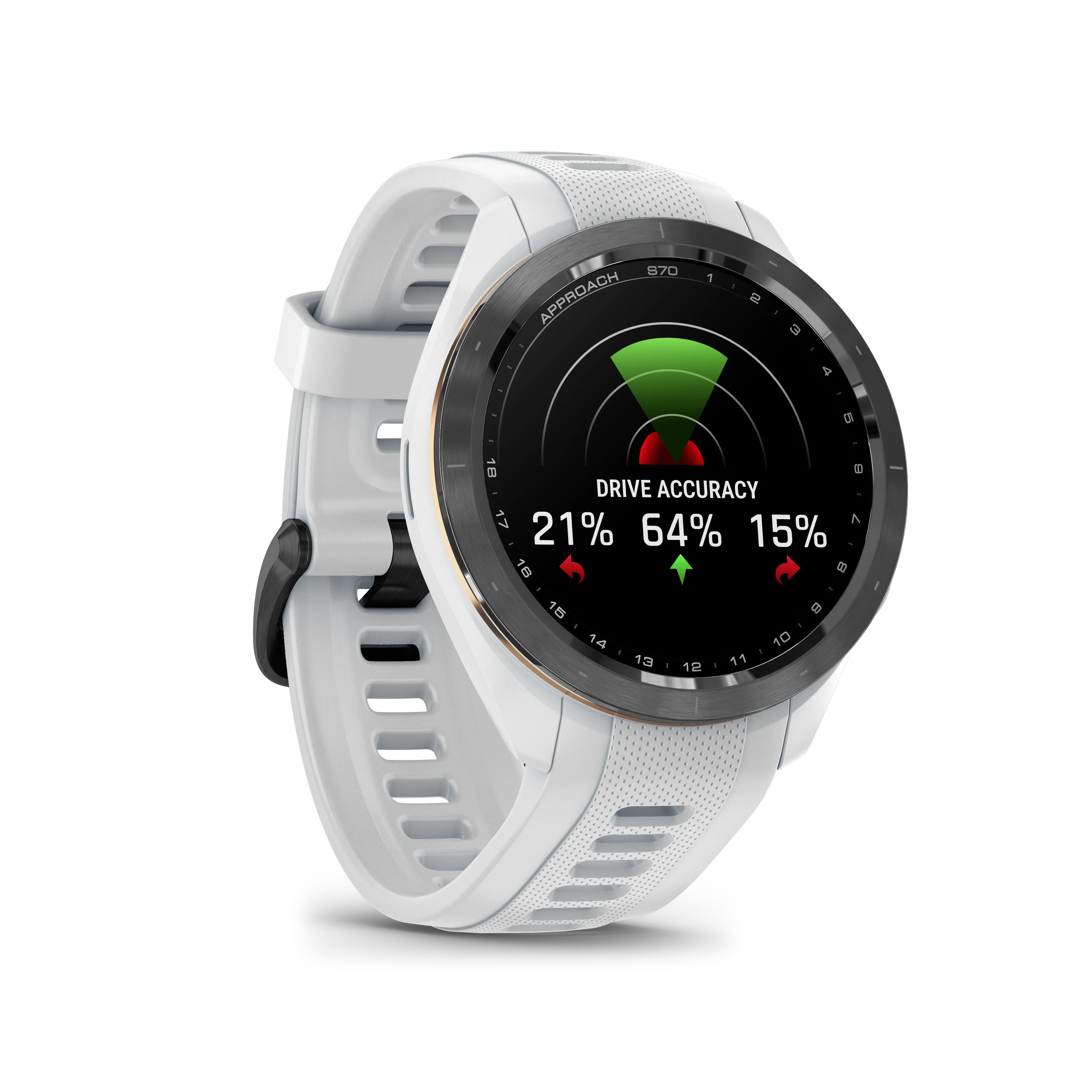 Garmin Approach S70 Golf GPS Watch - Black/42mm - Ceramic Bezel/White Silicone Band - Image 10