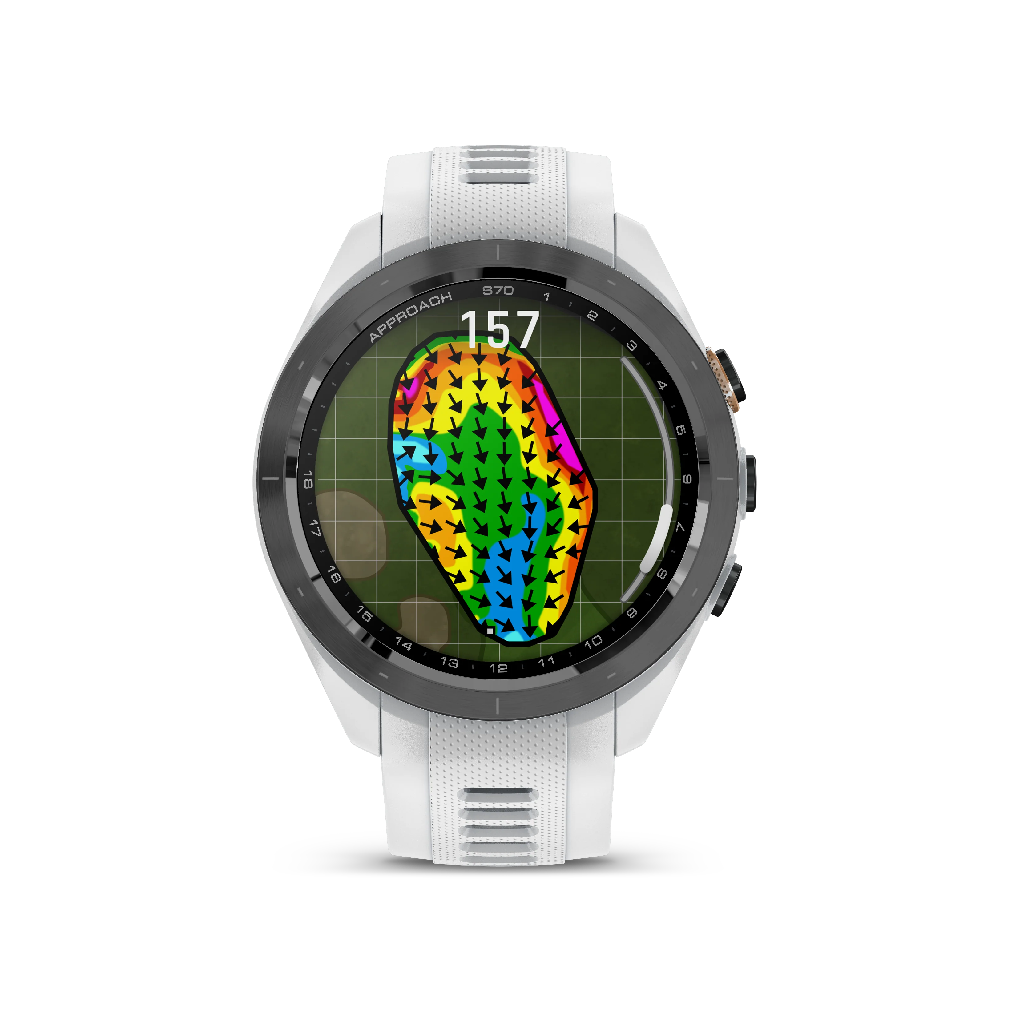 Garmin Approach S70 Golf GPS Watch - Black/42mm - Ceramic Bezel/White Silicone Band - Image 5