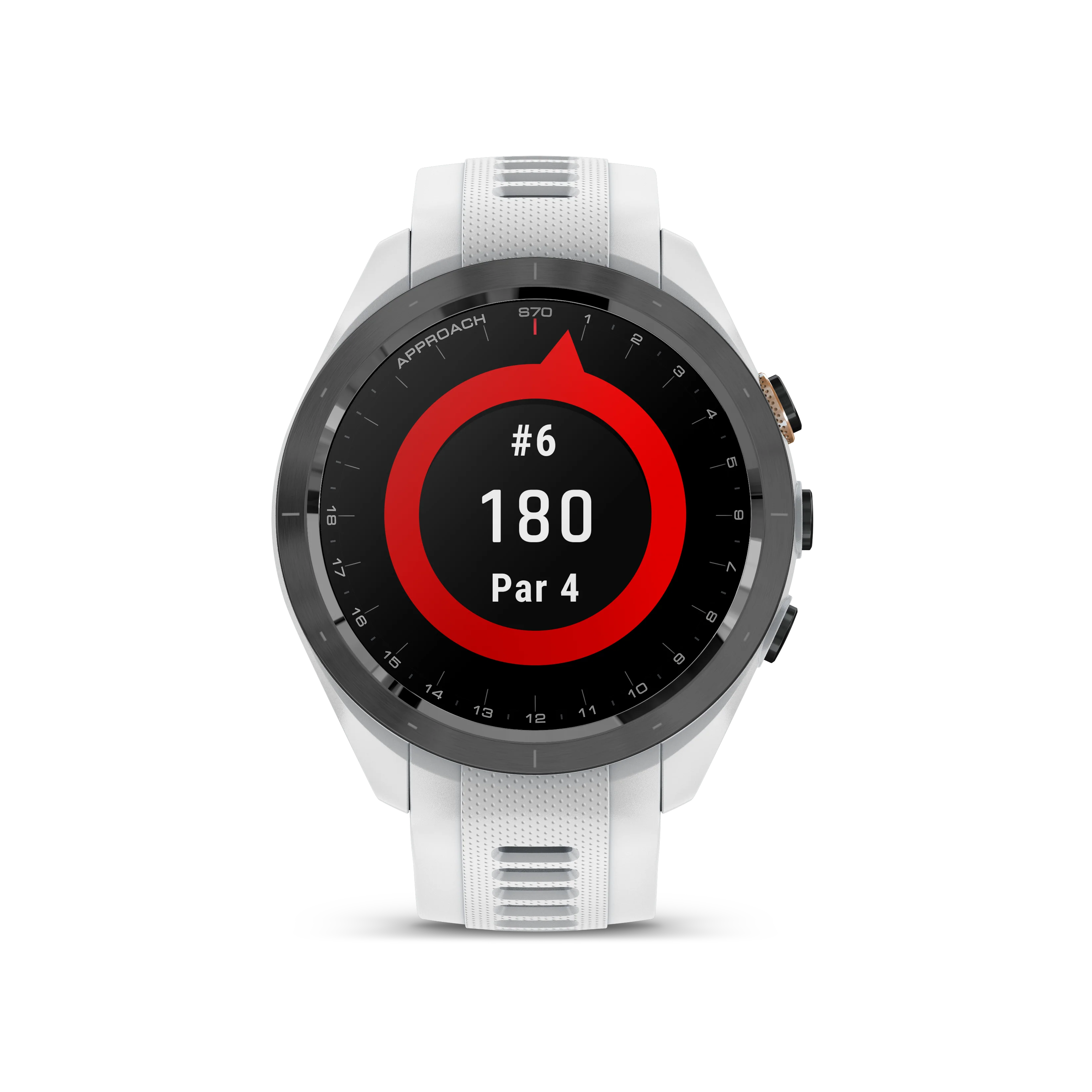 Garmin Approach S70 Golf GPS Watch - Black/42mm - Ceramic Bezel/White Silicone Band - Image 6