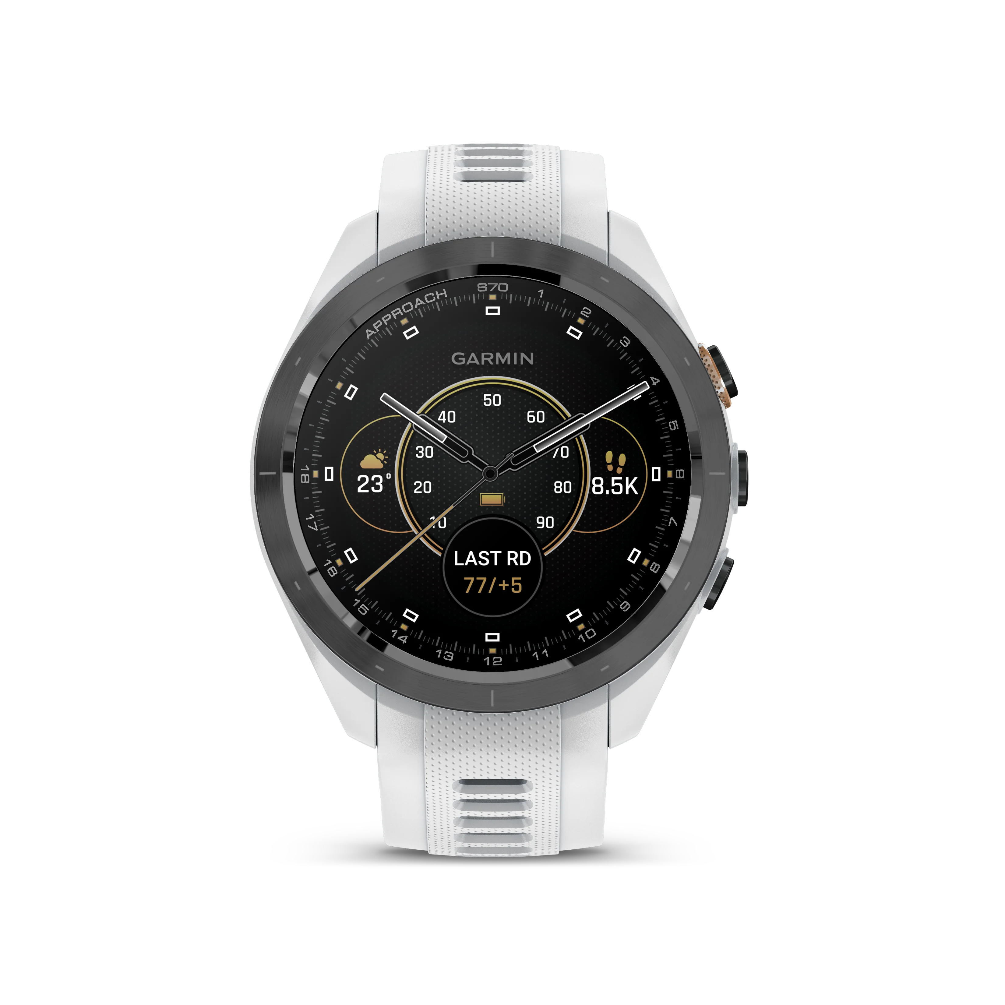 Garmin Approach S70 Golf GPS Watch - Black/42mm - Ceramic Bezel/White Silicone Band - Image 9