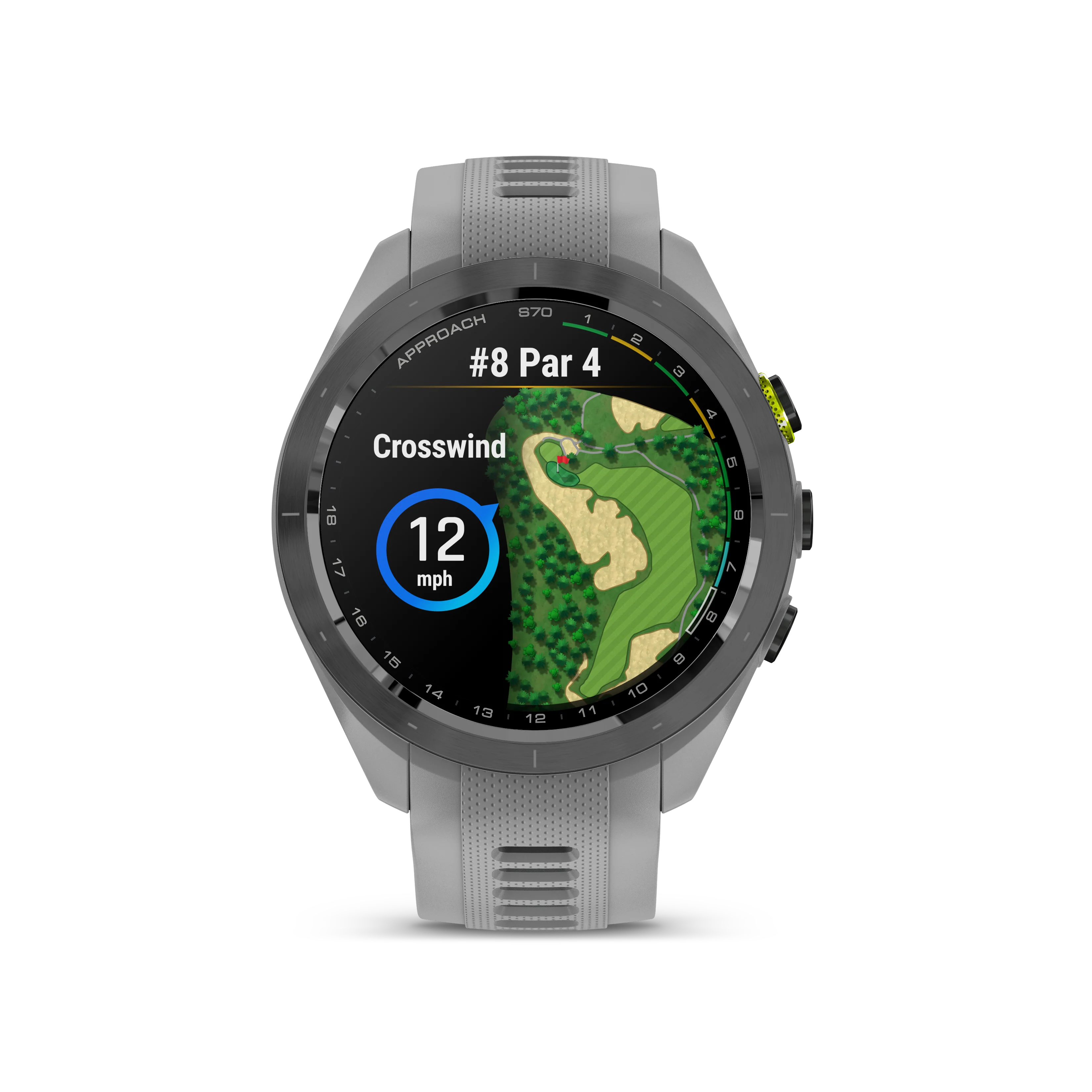 Garmin Approach S70 Golf GPS Watch - Black/42mm - Ceramic Bezel/Powder Gray Silicone Band - Image 2