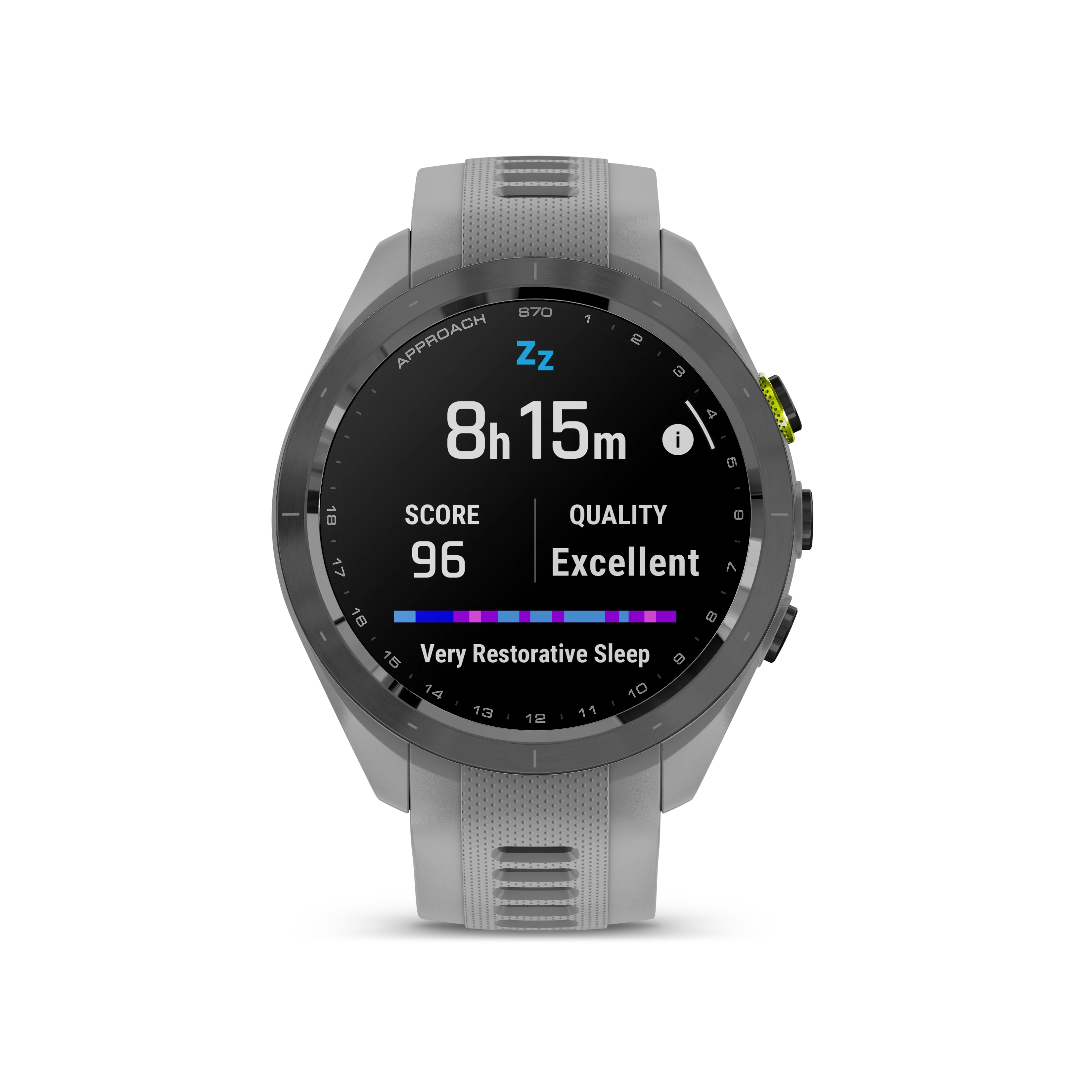 Garmin Approach S70 Golf GPS Watch - Black/42mm - Ceramic Bezel/Powder Gray Silicone Band - Image 6