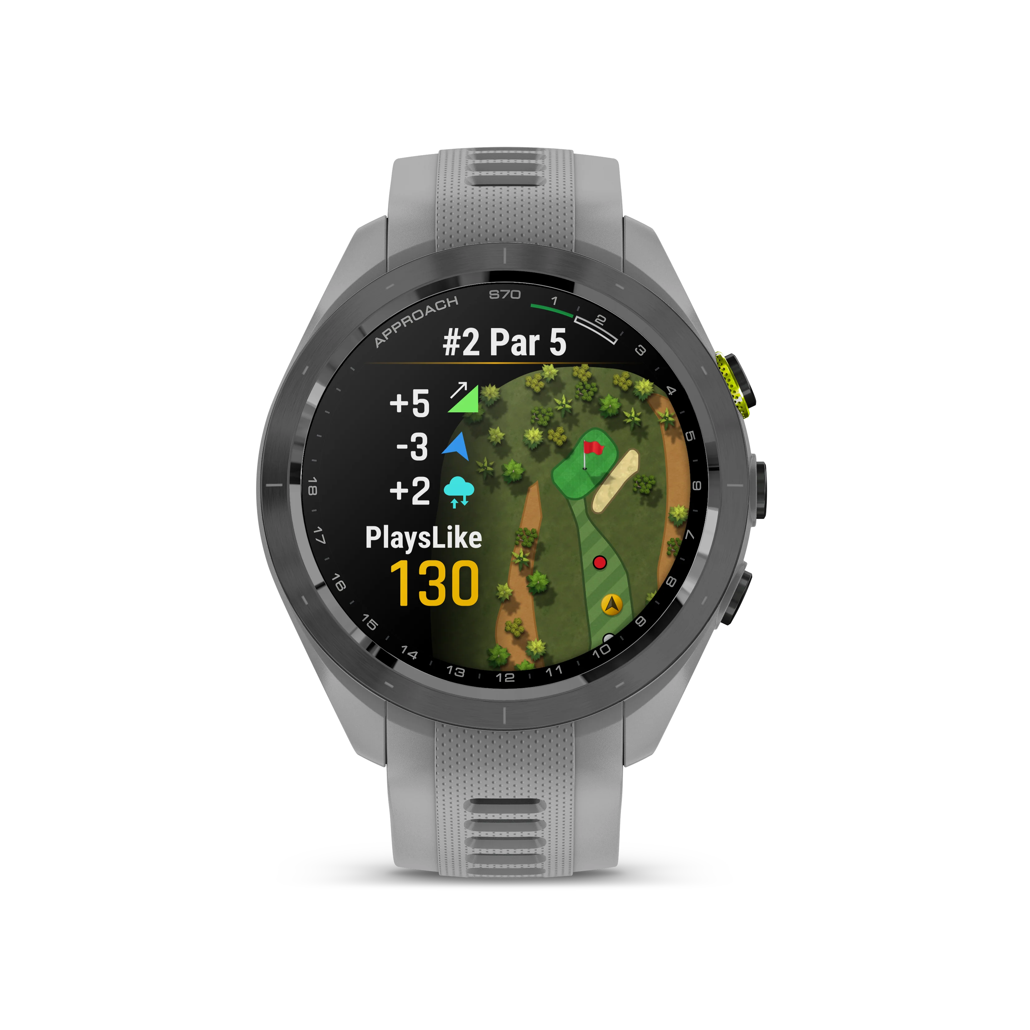 Garmin Approach S70 Golf GPS Watch - Black/42mm - Ceramic Bezel/Powder Gray Silicone Band - Image 9