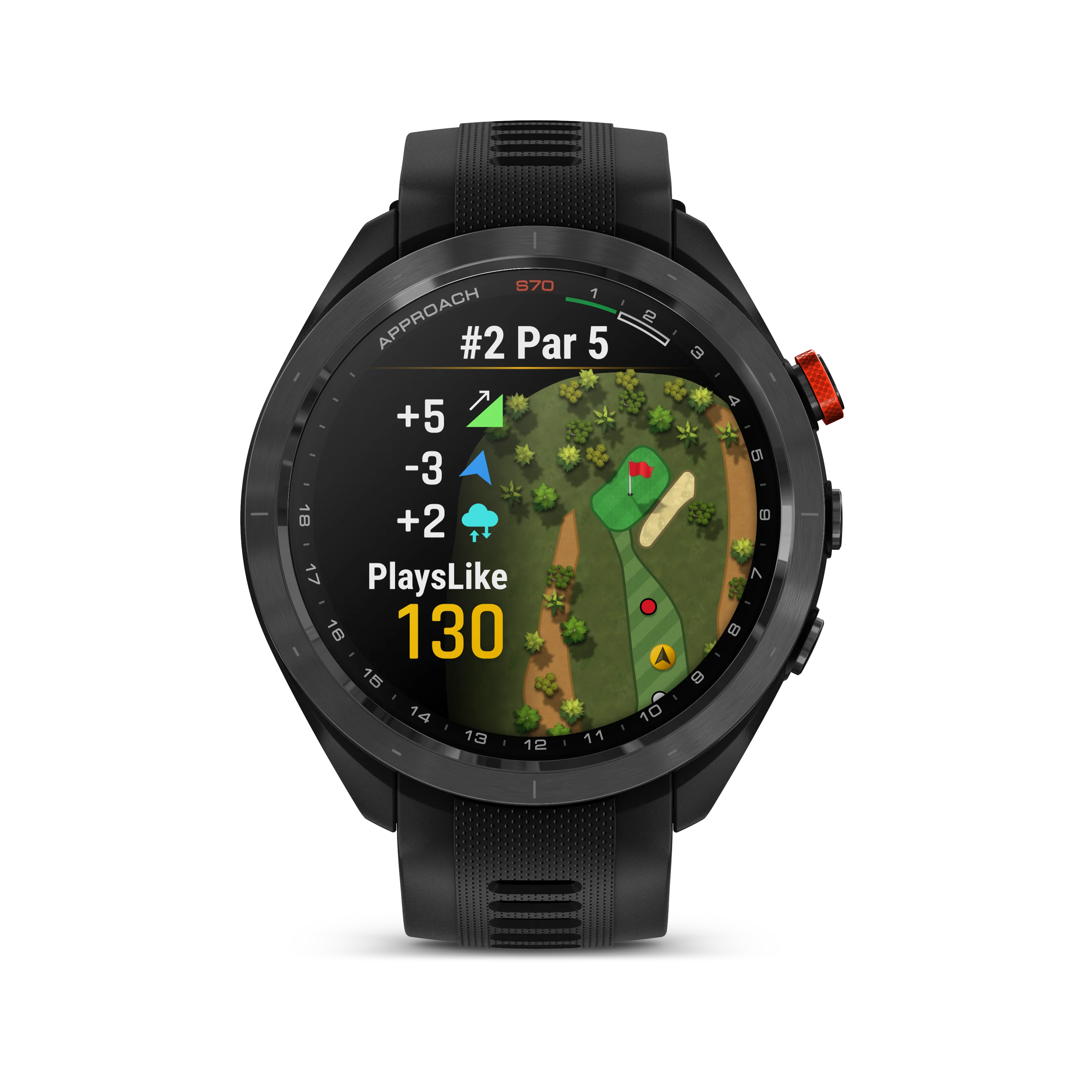 Garmin Approach S70 Golf GPS Watch - Black/47mm - Ceramic Bezel/Black Silicone Band - Image 4
