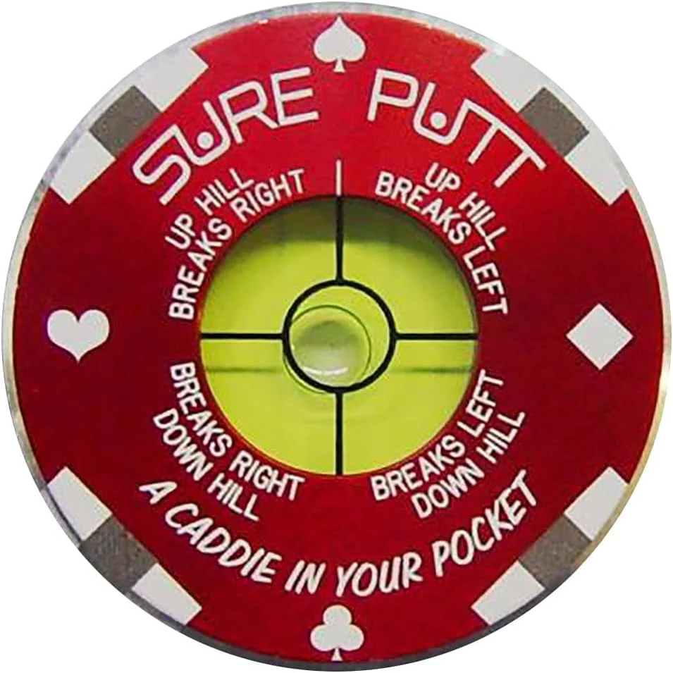 Sure Putt Pro Golf Green Reader & Training Aid - Red Poker Chip