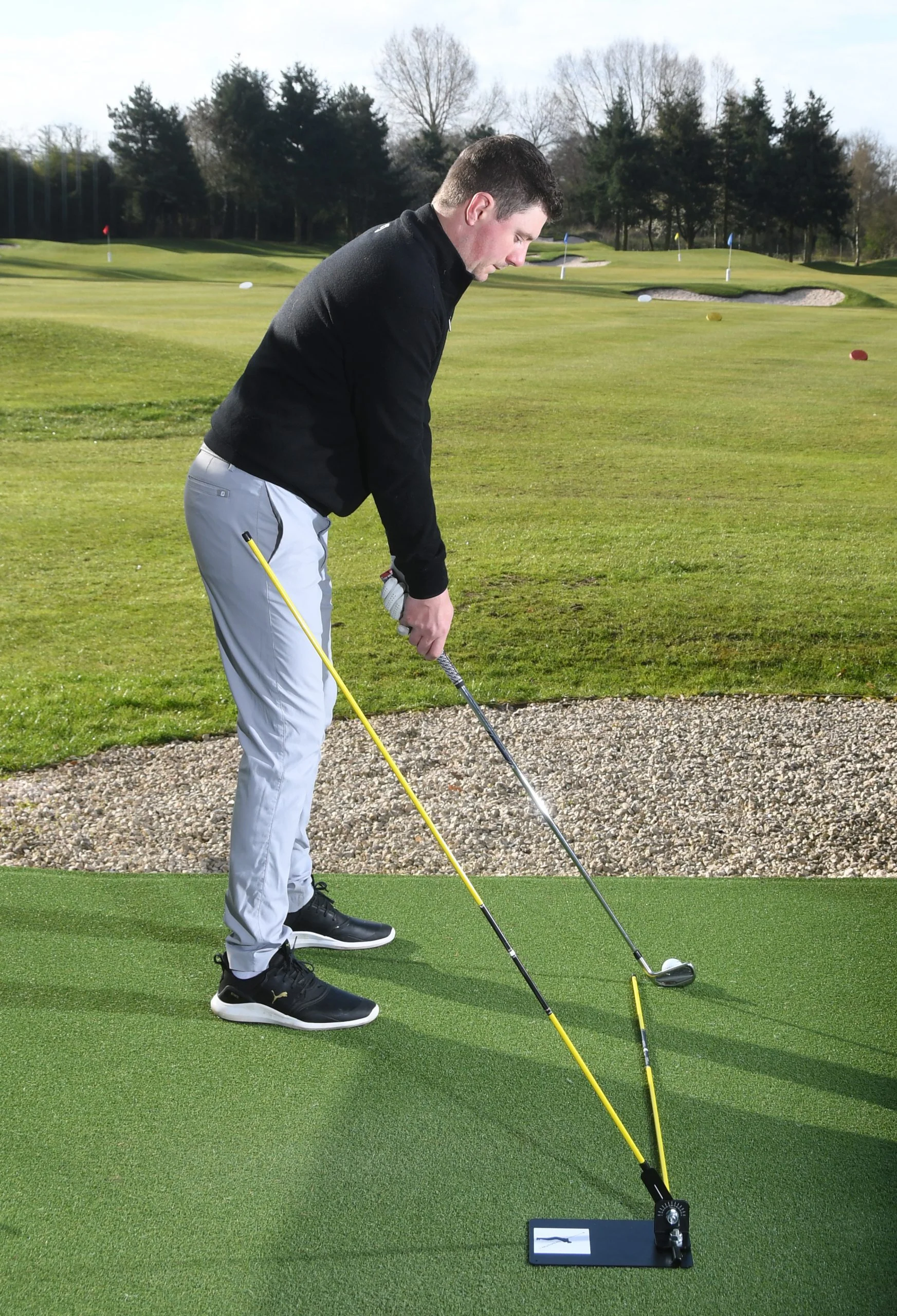 Golf Swing Plate with Alignment Rods - Golf Swing Plane Training Aid - Image 4