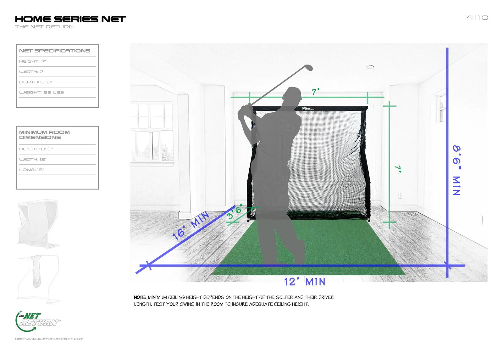 The Net Return Home Series V2 Golf Net - (7'x7') - Image 7